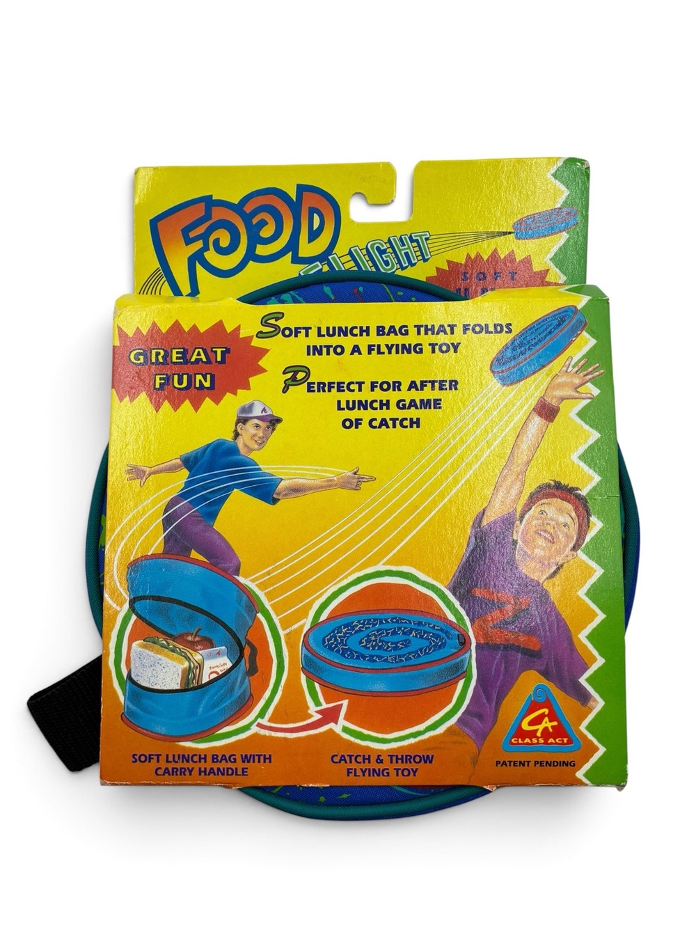 Vintage 90s Food Flight Lunch Bag Flying Disc Toy Class Act New In Package Rare